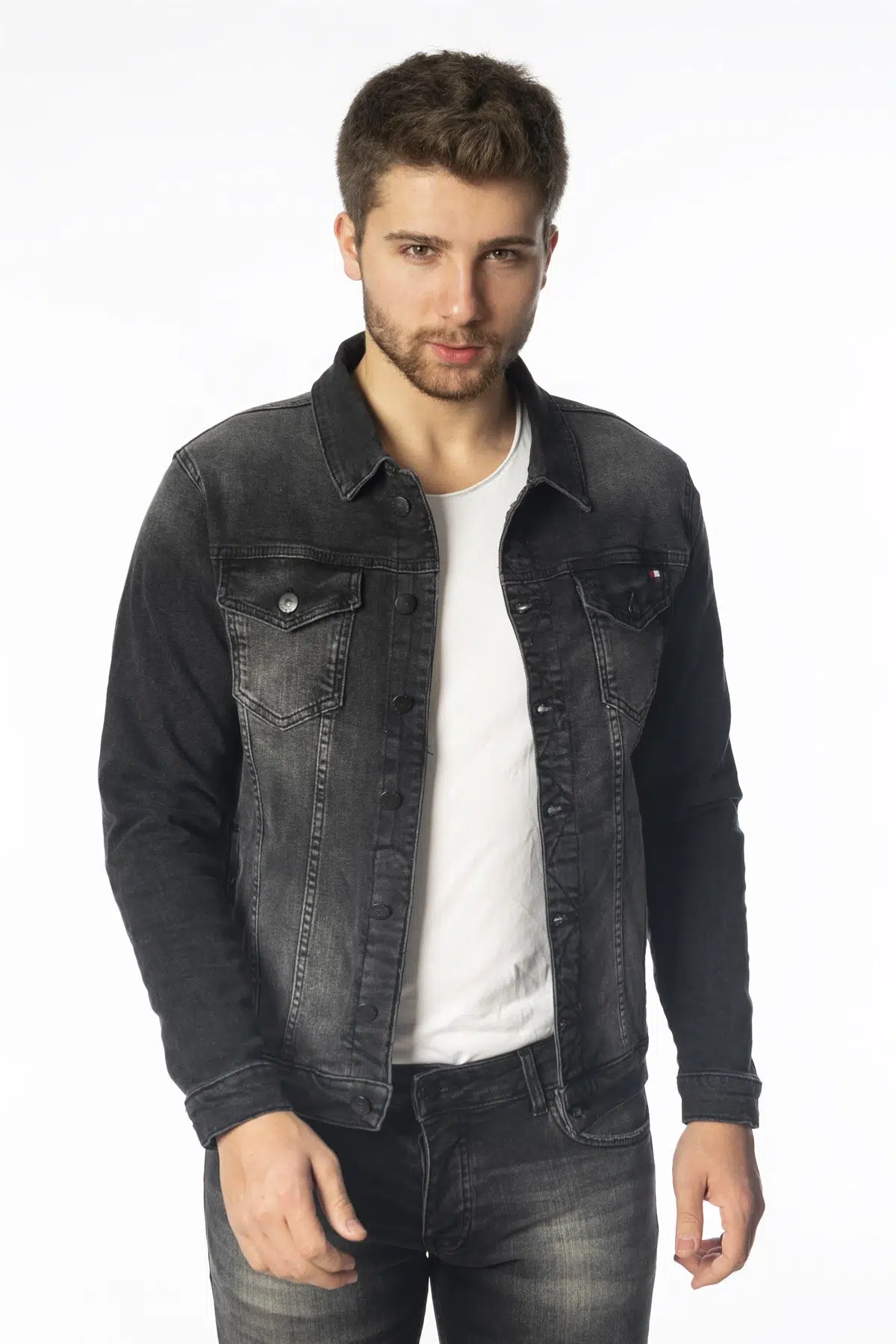 Erkek Slim Fit Kot Mont C307 - Koyu Gri-307