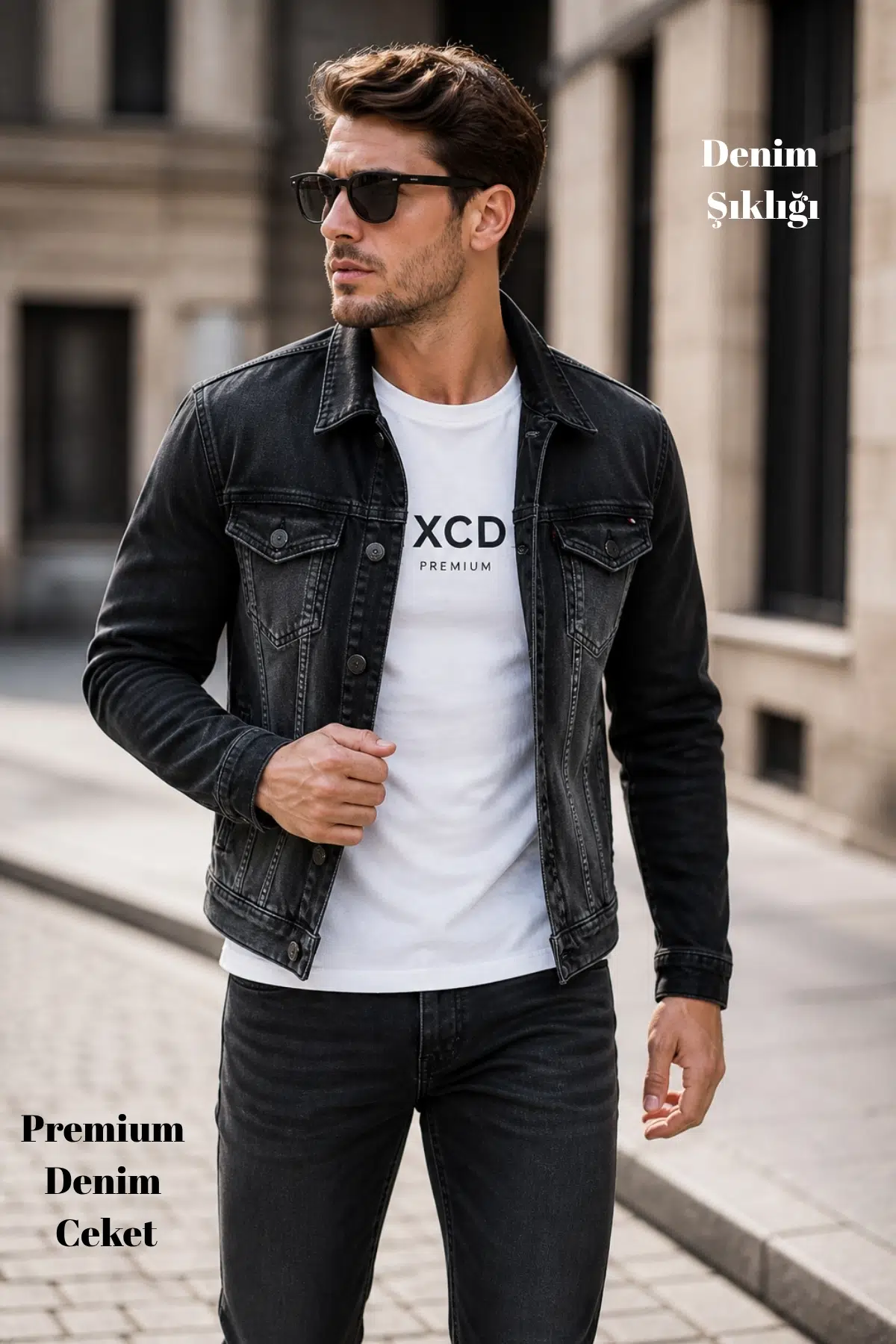 Erkek Slim Fit Kot Mont C307 - Koyu Gri-307