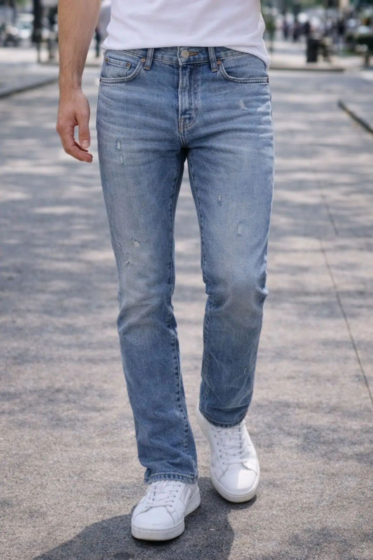 Slim Fit Jean Joe Normal Bel Dar Kesim Esnek Kot Pantolon C300 - Kırık Mavi-300