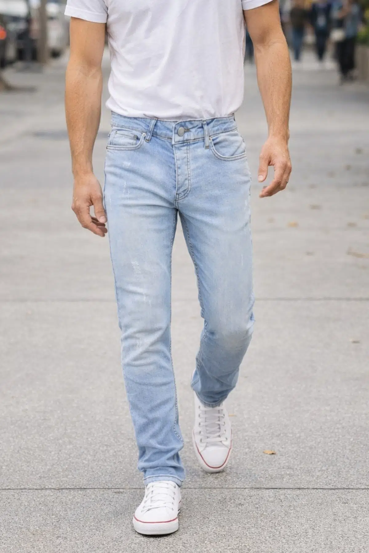 Slim Fit Jean Joe Normal Bel Dar Kesim Esnek Kot Pantolon C300 - Buz Mavisi-300